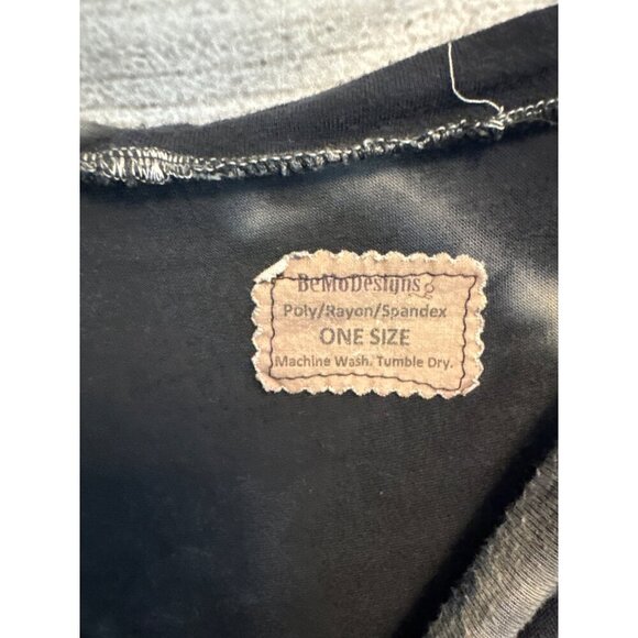 Bemo Designs Tie Dye Black Gray Oversized hand crocheted Shirt OS - Picture 2 of 3